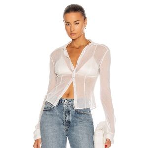 NWT AYA MUSE LILA SHEER MESH SHIRT SMALL